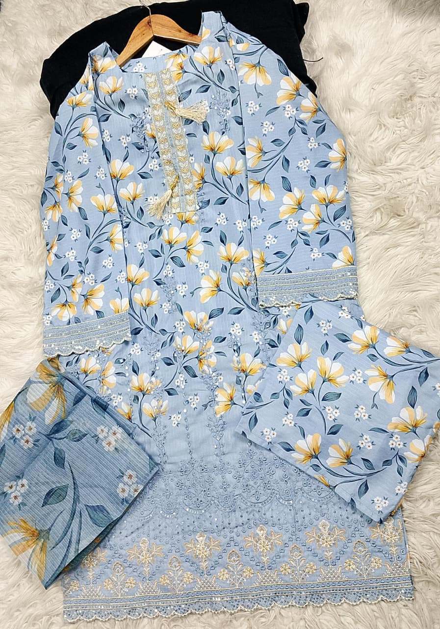 3 PIECE - EMBROIDERED LAWN SUIT