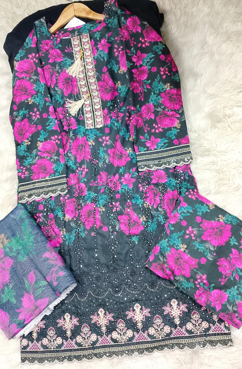 3 PIECE - EMBROIDERED LAWN SUIT