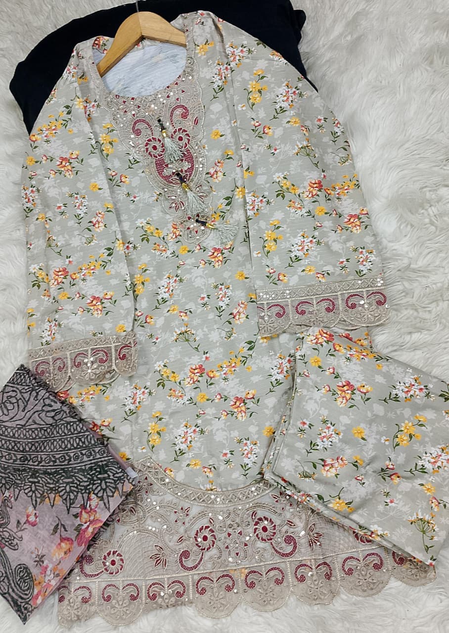 3 PIECE - EMBROIDERED LAWN SUIT