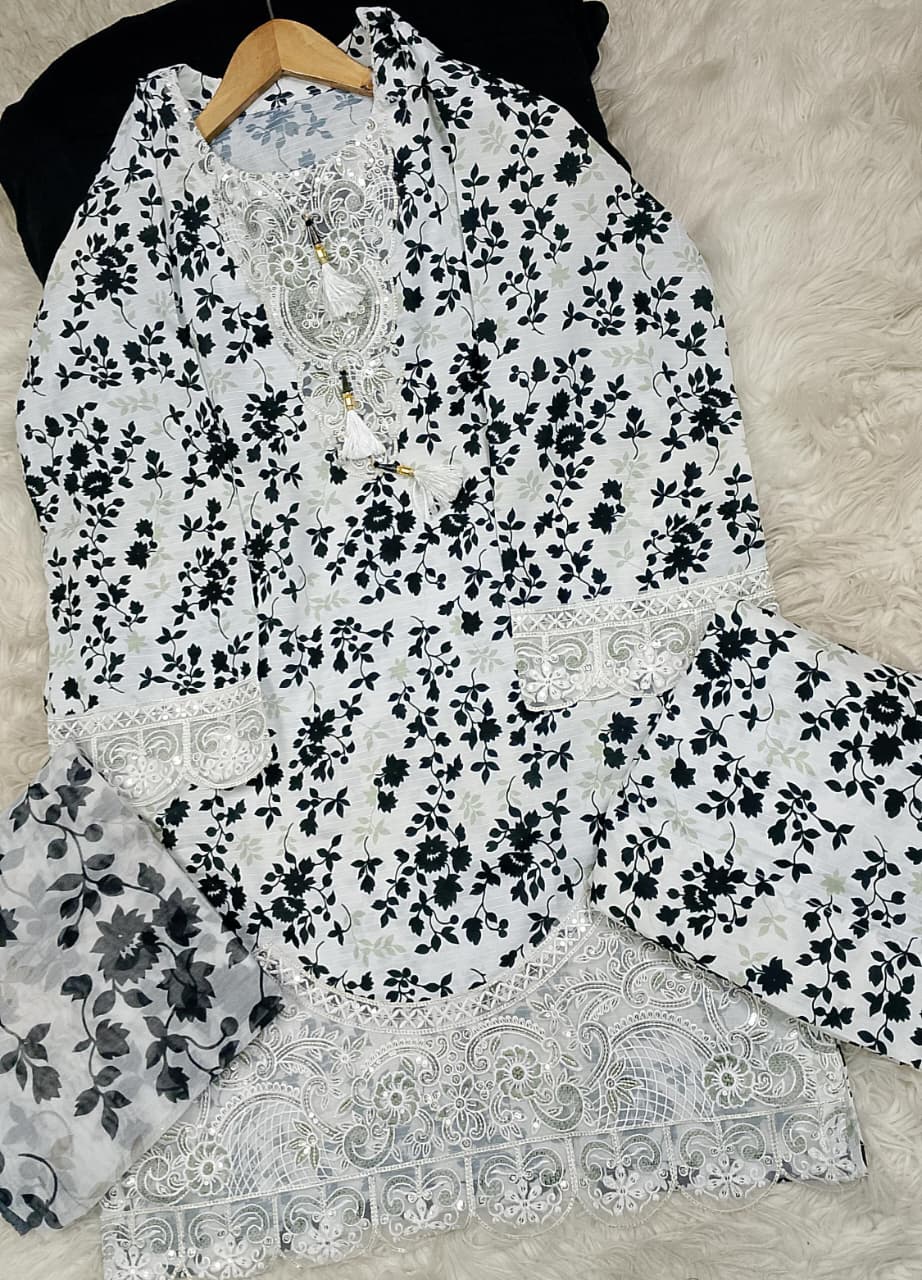3 PIECE - EMBROIDERED LAWN SUIT