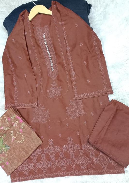 3 PIECE - EMBROIDERED LAWN SUIT