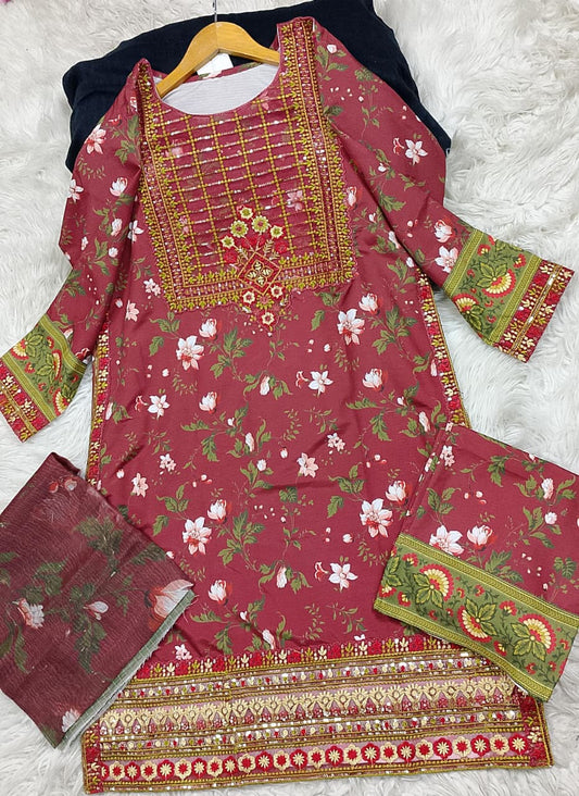 3 PIECE - EMBROIDERED LAWN SUIT
