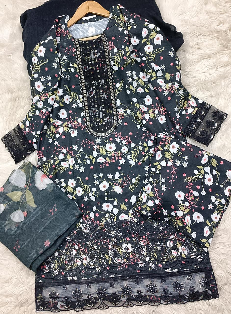 3 PIECE - EMBROIDERED LAWN SUIT