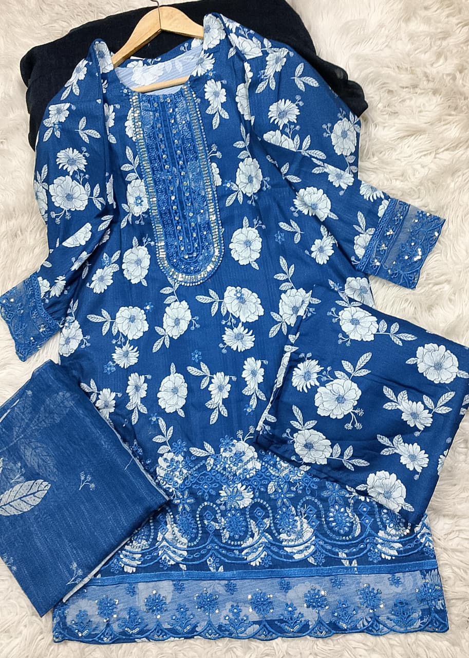 3 PIECE - EMBROIDERED LAWN SUIT