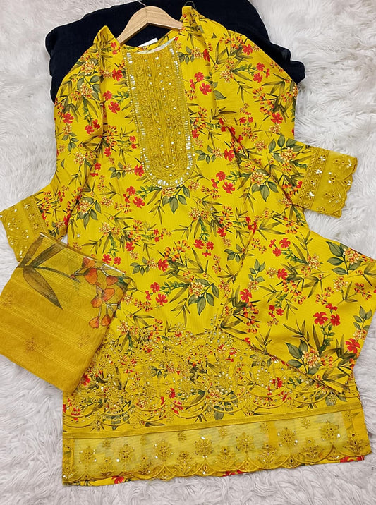 3 PIECE - EMBROIDERED LAWN SUIT