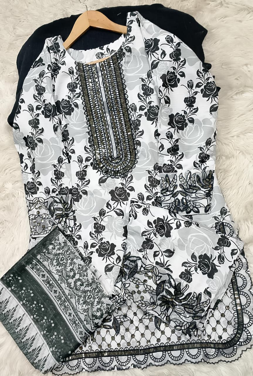 3 PIECE - EMBROIDERED LAWN SUIT