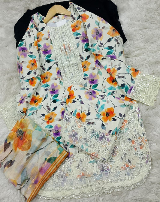 3 PIECE - EMBROIDERED LAWN SUIT