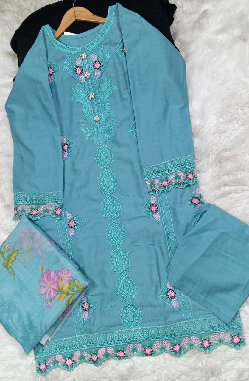 3 PIECE - EMBROIDERED LAWN SUIT