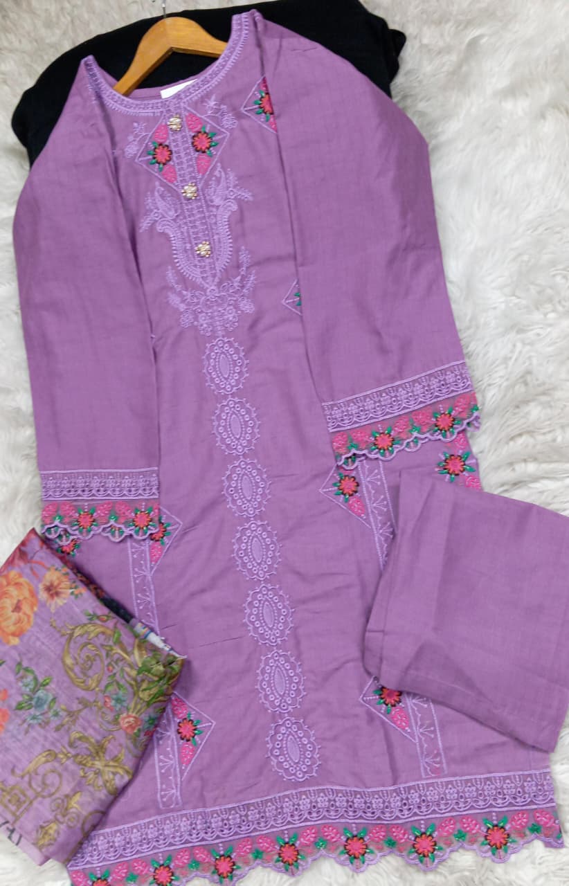 3 PIECE - EMBROIDERED LAWN SUIT