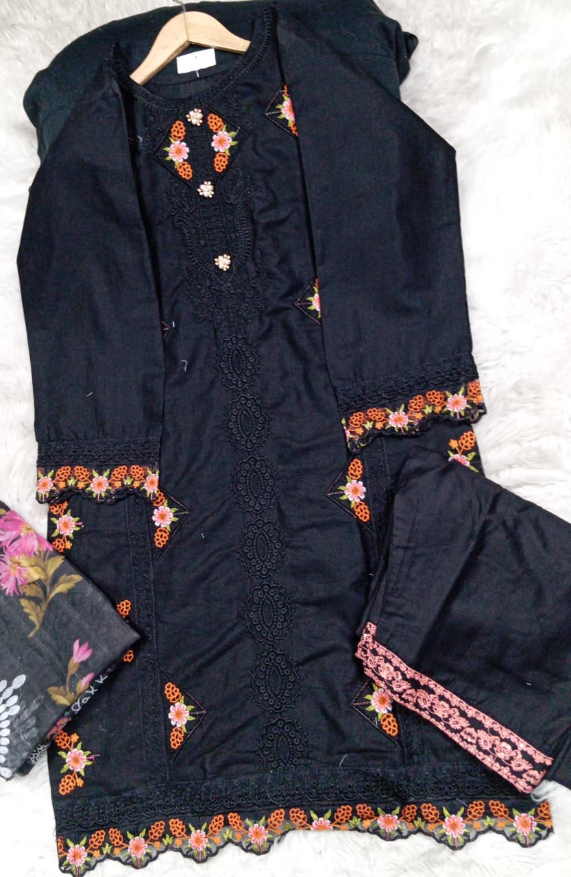 3 PIECE - EMBROIDERED LAWN SUIT