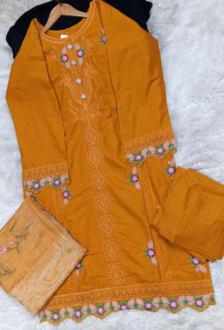 3 PIECE - EMBROIDERED LAWN SUIT