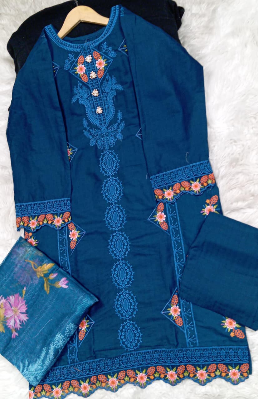 3 PIECE - EMBROIDERED LAWN SUIT