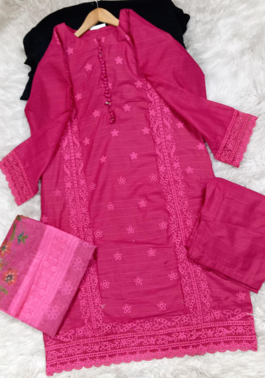 3 PIECE - EMBROIDERED LAWN SUIT