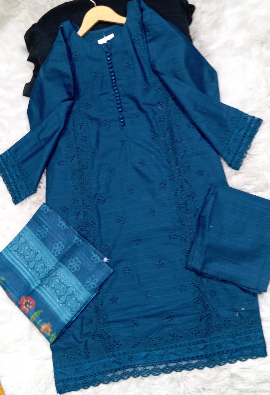 3 PIECE - EMBROIDERED LAWN SUIT