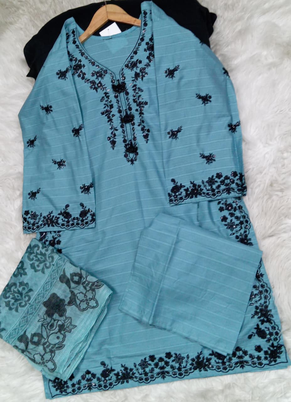 3 PIECE - EMBROIDERED LAWN SUIT