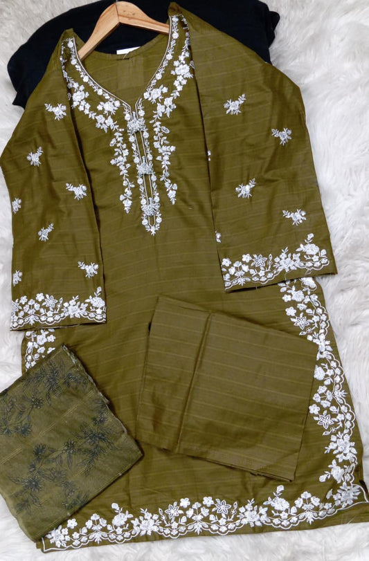 3 PIECE - EMBROIDERED LAWN SUIT