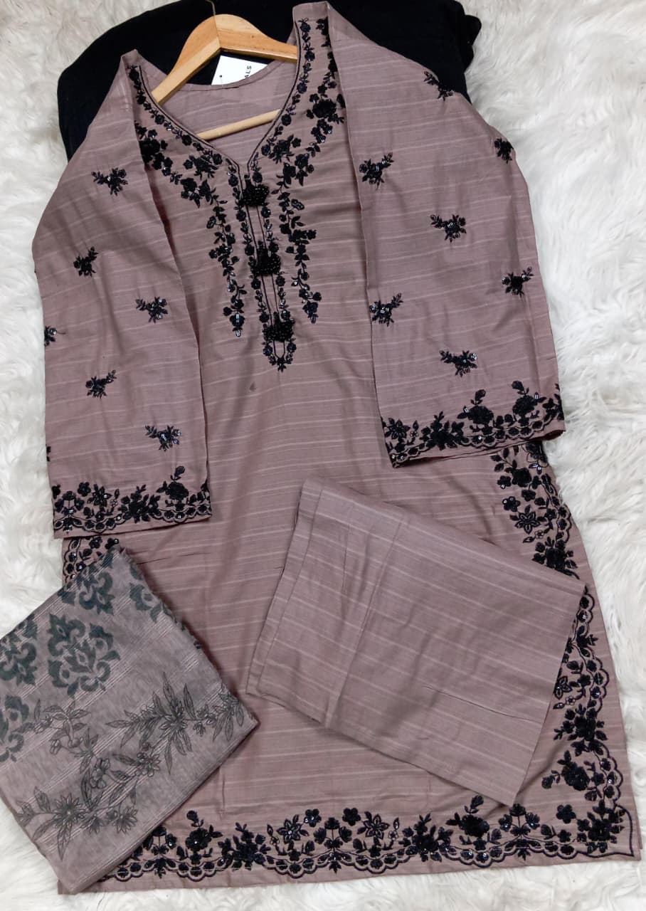 3 PIECE - EMBROIDERED LAWN SUIT