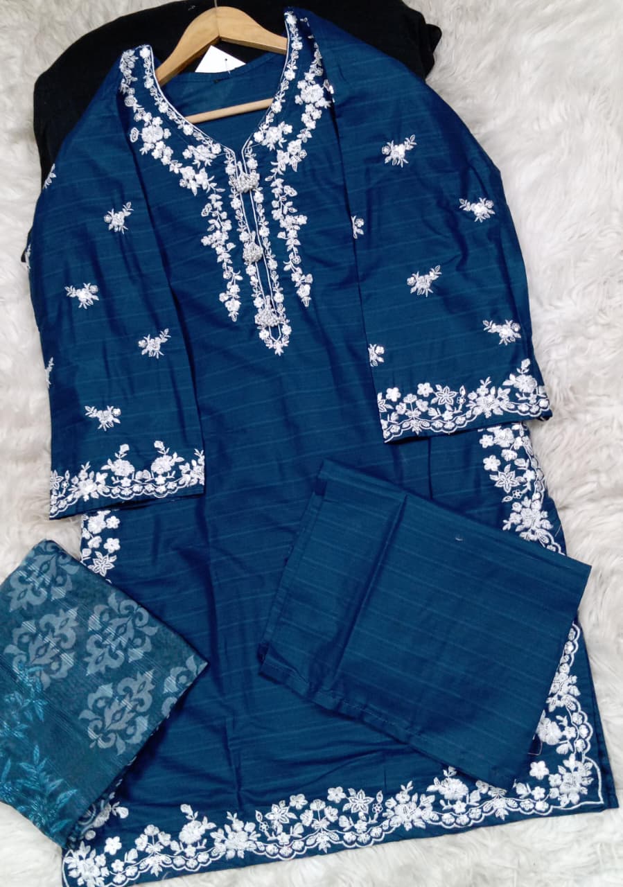 3 PIECE - EMBROIDERED LAWN SUIT