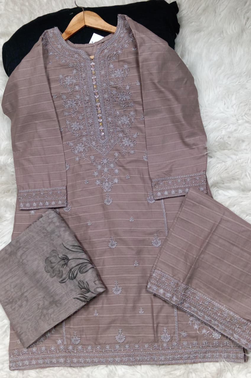 3 PIECE - EMBROIDERED LAWN SUIT