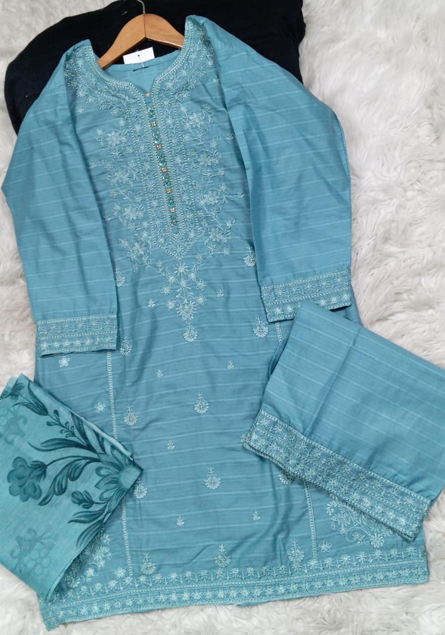 3 PIECE - EMBROIDERED LAWN SUIT
