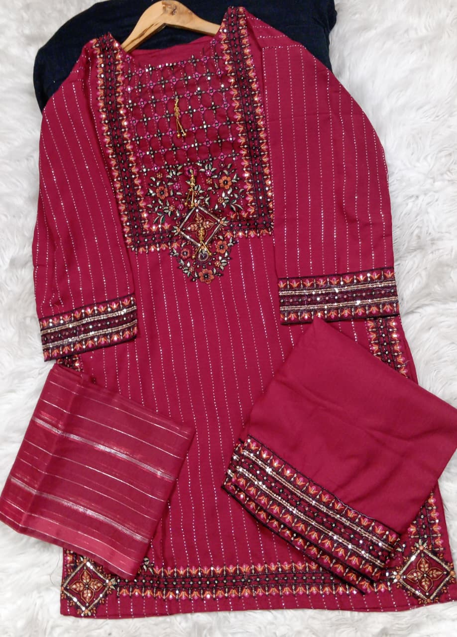 3 PIECE - EMBROIDERED LAWN SUIT