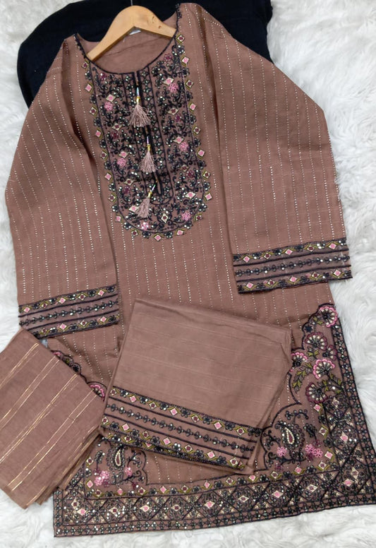 3 PIECE - EMBROIDERED LAWN SUIT