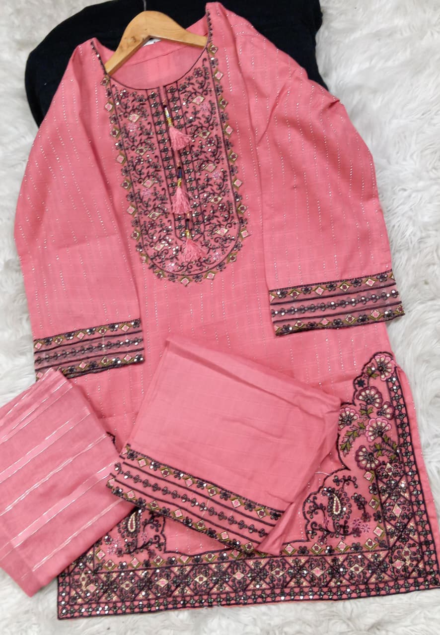3 PIECE - EMBROIDERED LAWN SUIT