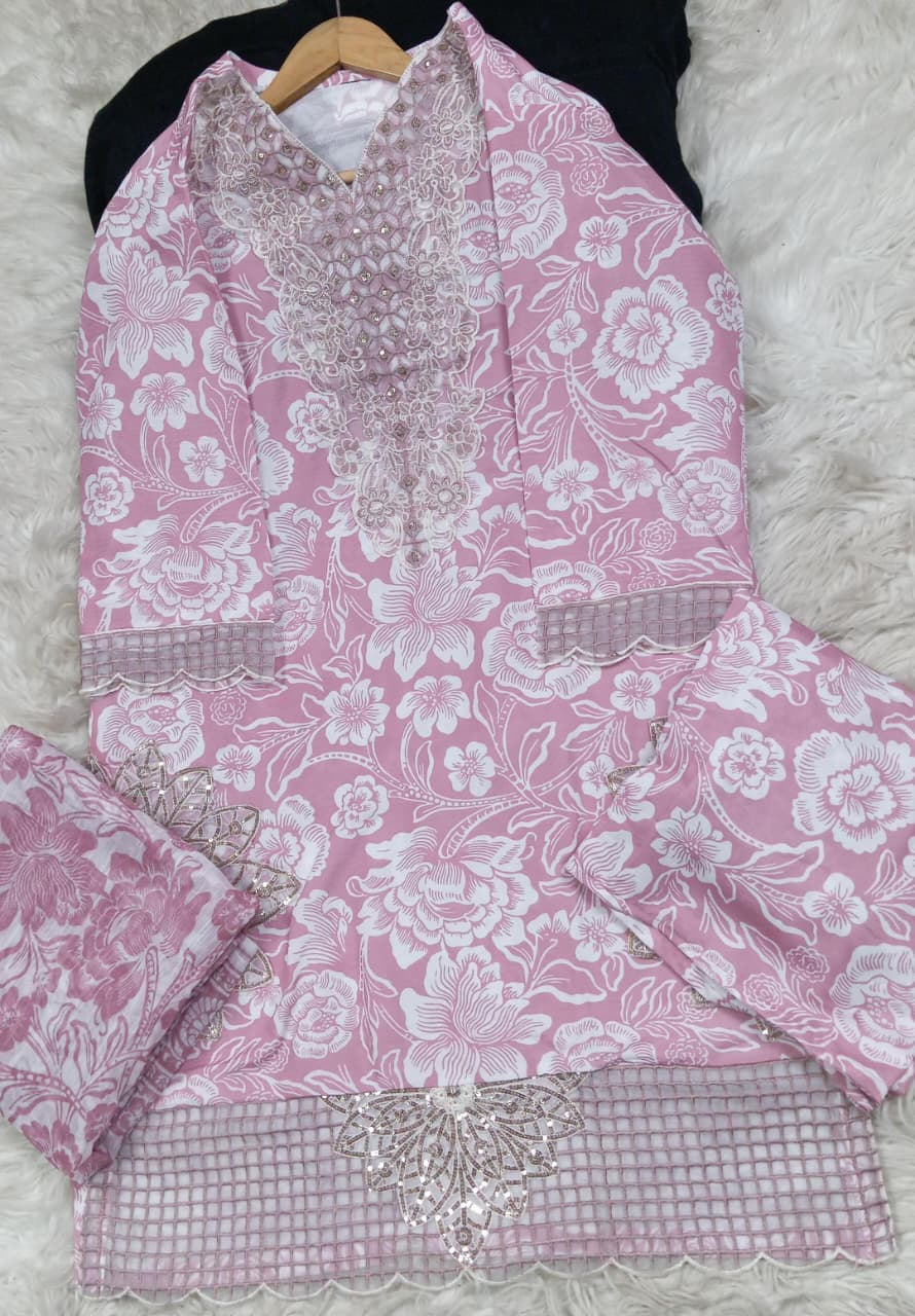 3 PIECE - EMBROIDERED LAWN SUIT