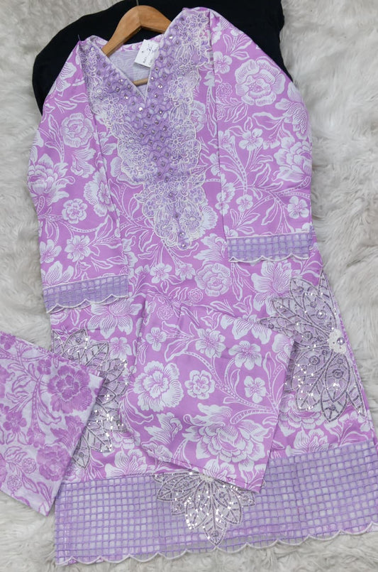 3 PIECE - EMBROIDERED LAWN SUIT