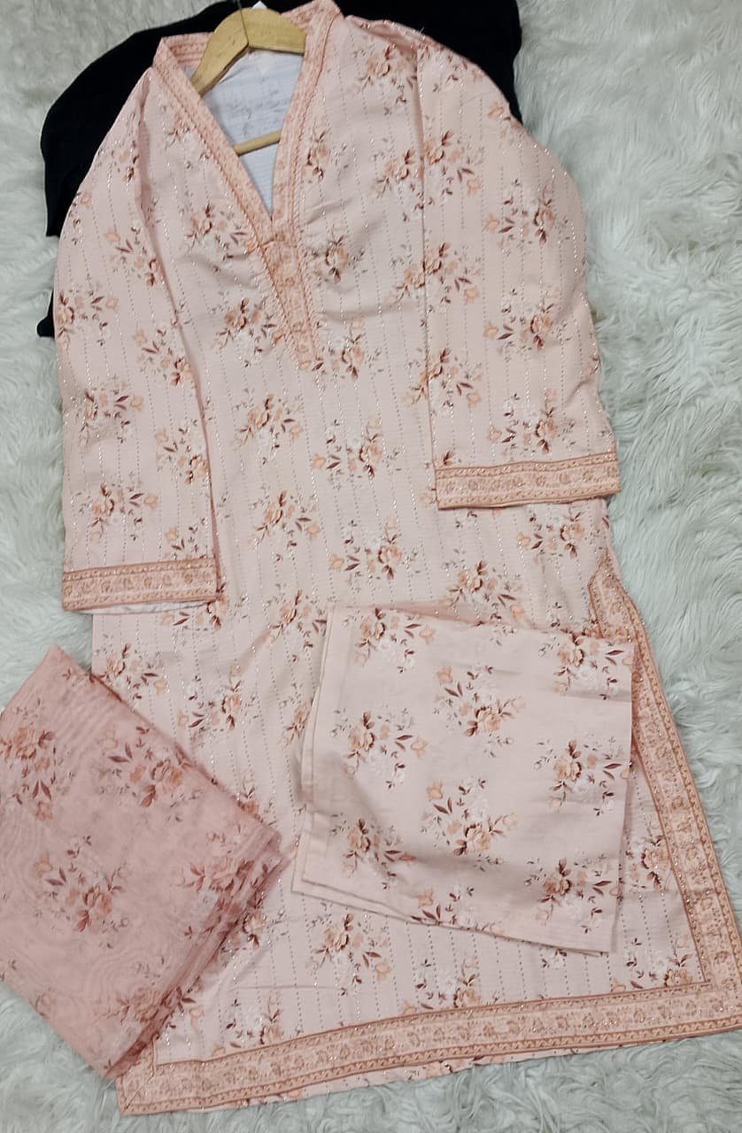3 PIECE - EMBROIDERED LAWN SUIT