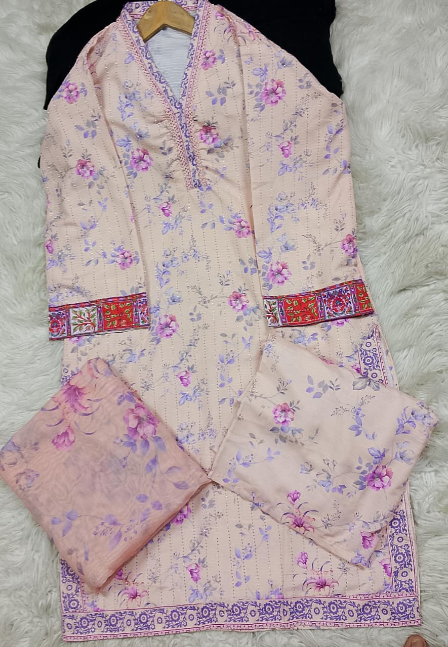 3 PIECE - EMBROIDERED LAWN SUIT