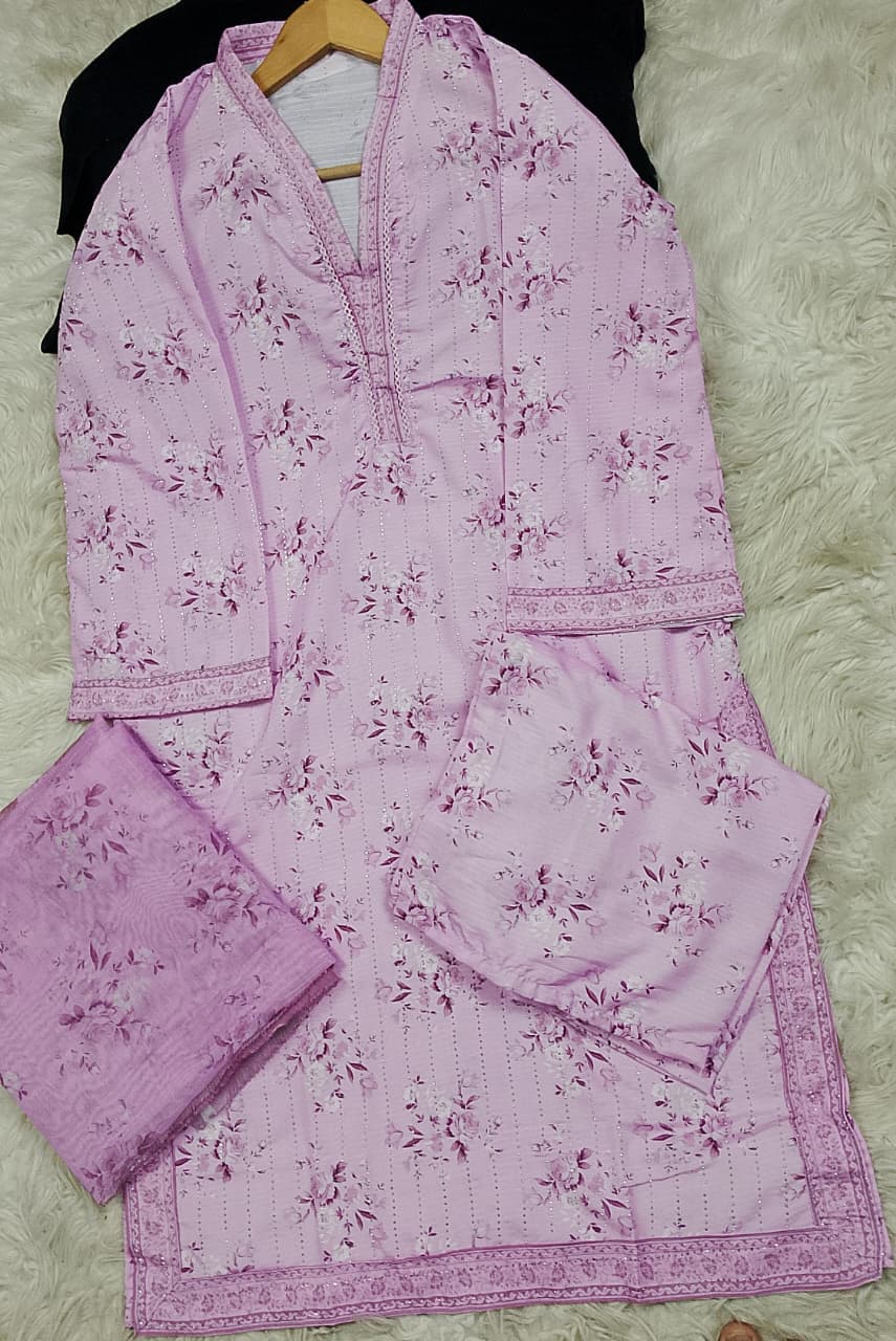 3 PIECE - EMBROIDERED LAWN SUIT
