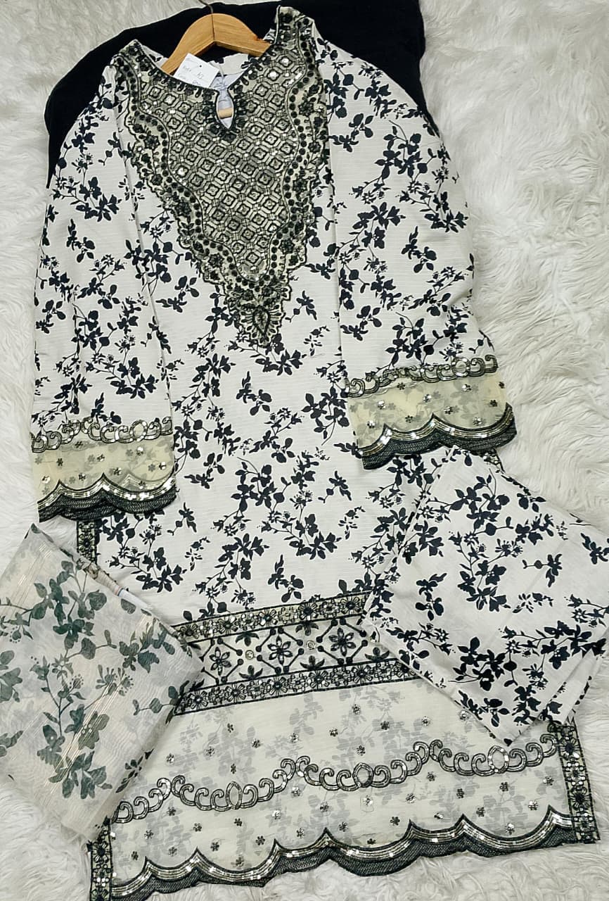 3 PIECE - EMBROIDERED LAWN SUIT