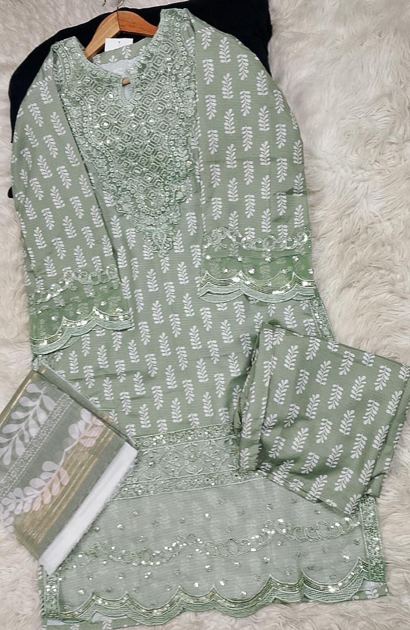 3 PIECE - EMBROIDERED LAWN SUIT