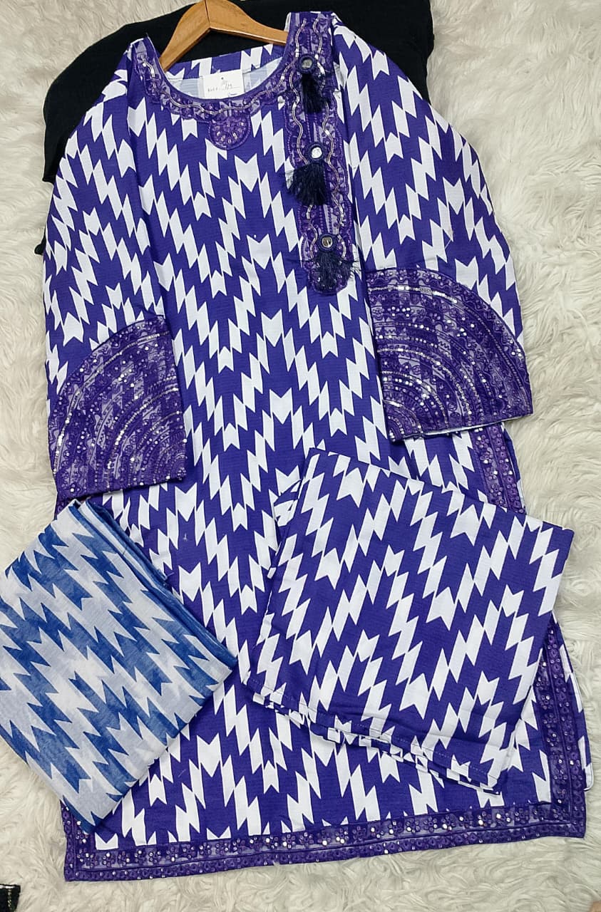 3 PIECE - EMBROIDERED LAWN SUIT