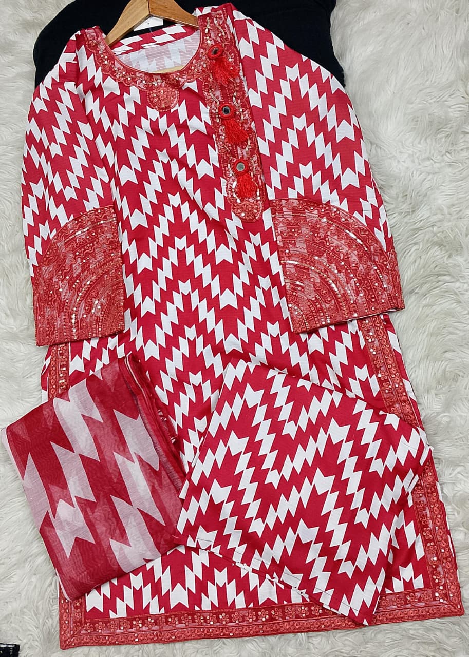 3 PIECE - EMBROIDERED LAWN SUIT