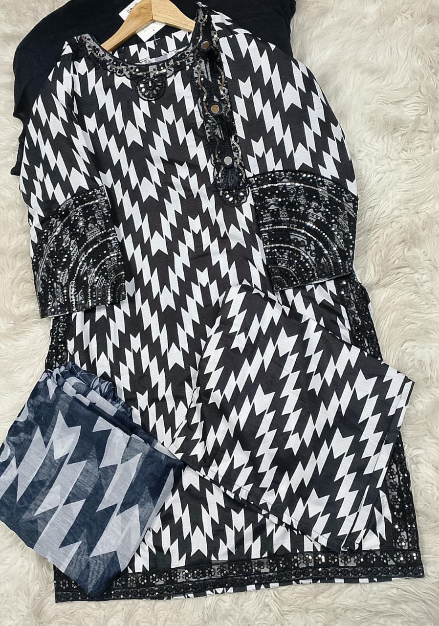 3 PIECE - EMBROIDERED LAWN SUIT