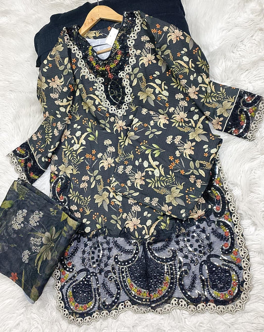 3 PIECE - EMBROIDERED LAWN SUIT