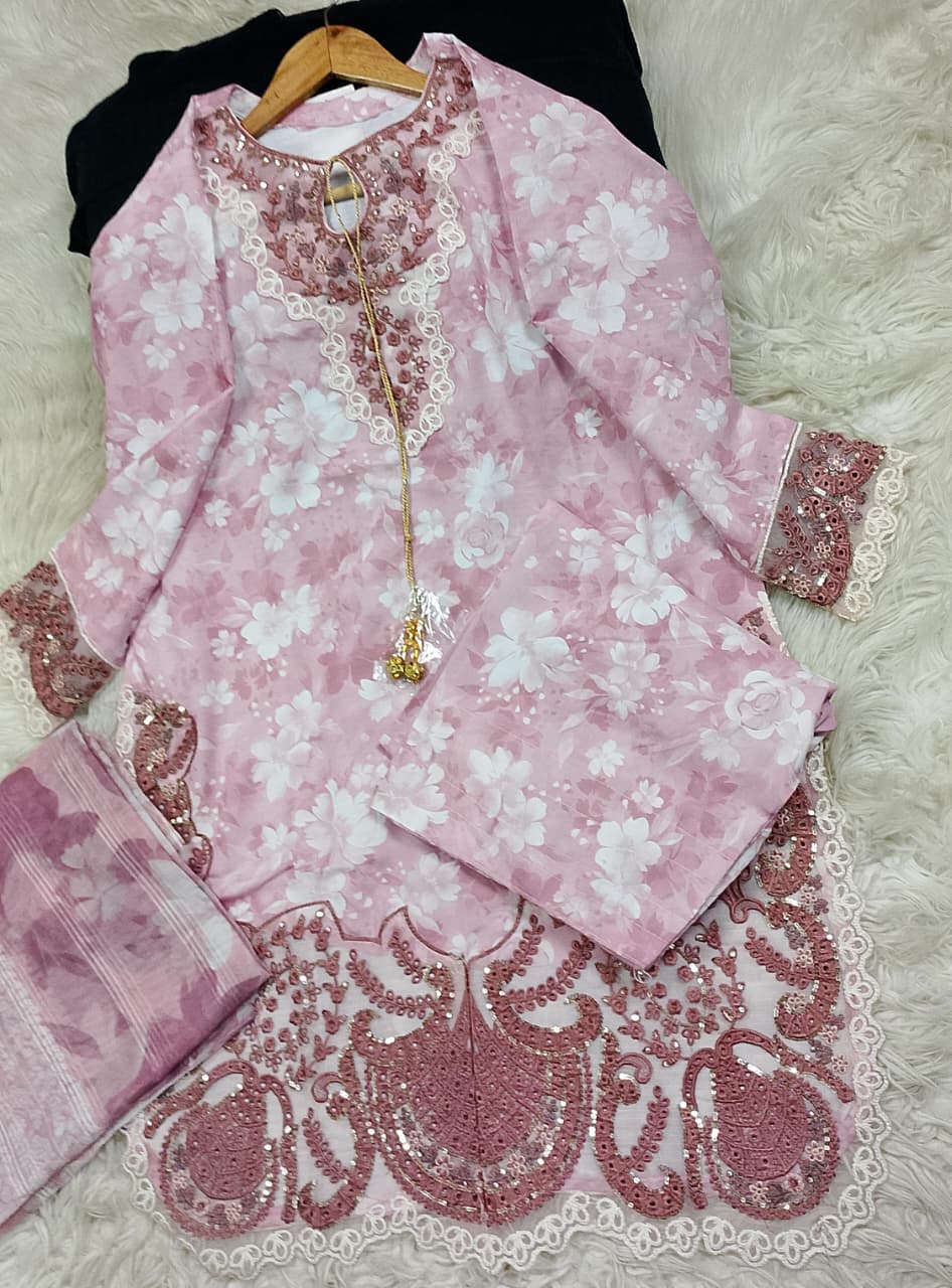 3 PIECE - EMBROIDERED LAWN SUIT