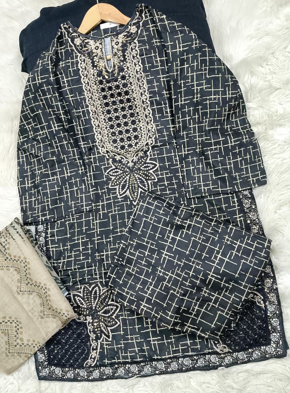3 PIECE - EMBROIDERED LAWN SUIT