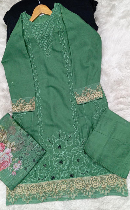 3 PIECE - EMBROIDERED LAWN SUIT