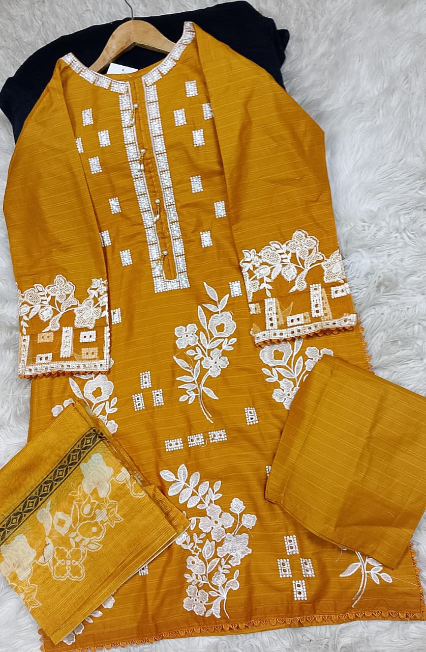 3 PIECE - EMBROIDERED LAWN SUIT