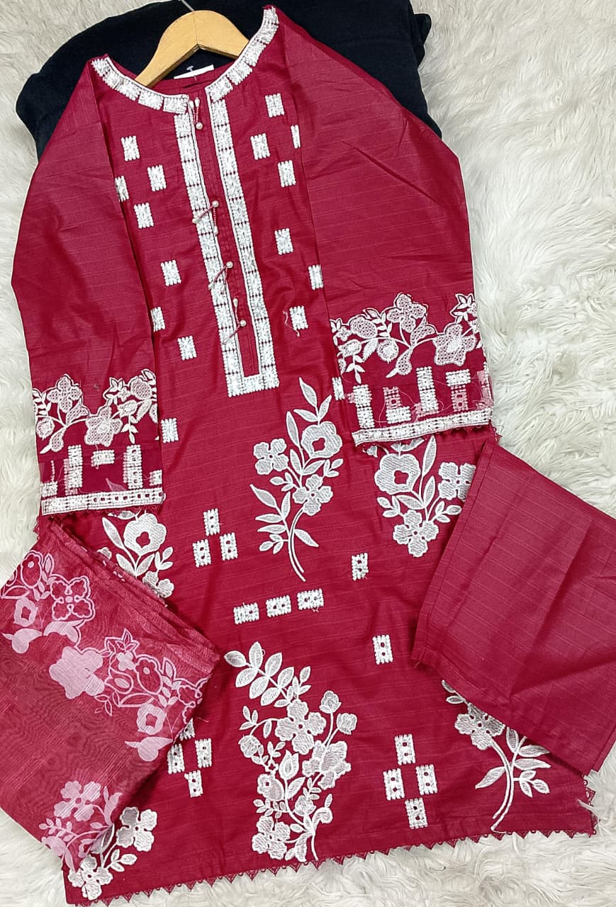 3 PIECE - EMBROIDERED LAWN SUIT