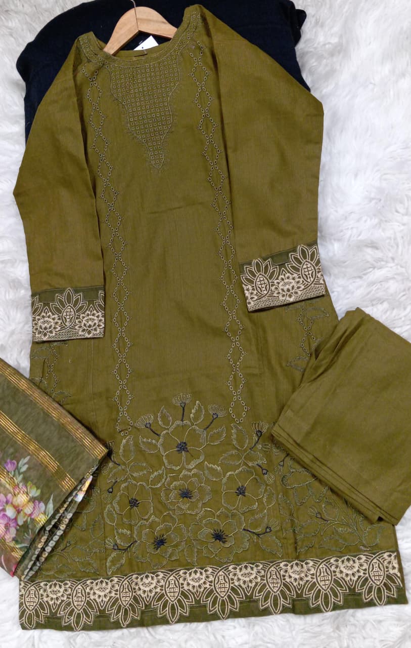 3 PIECE - EMBROIDERED LAWN SUIT