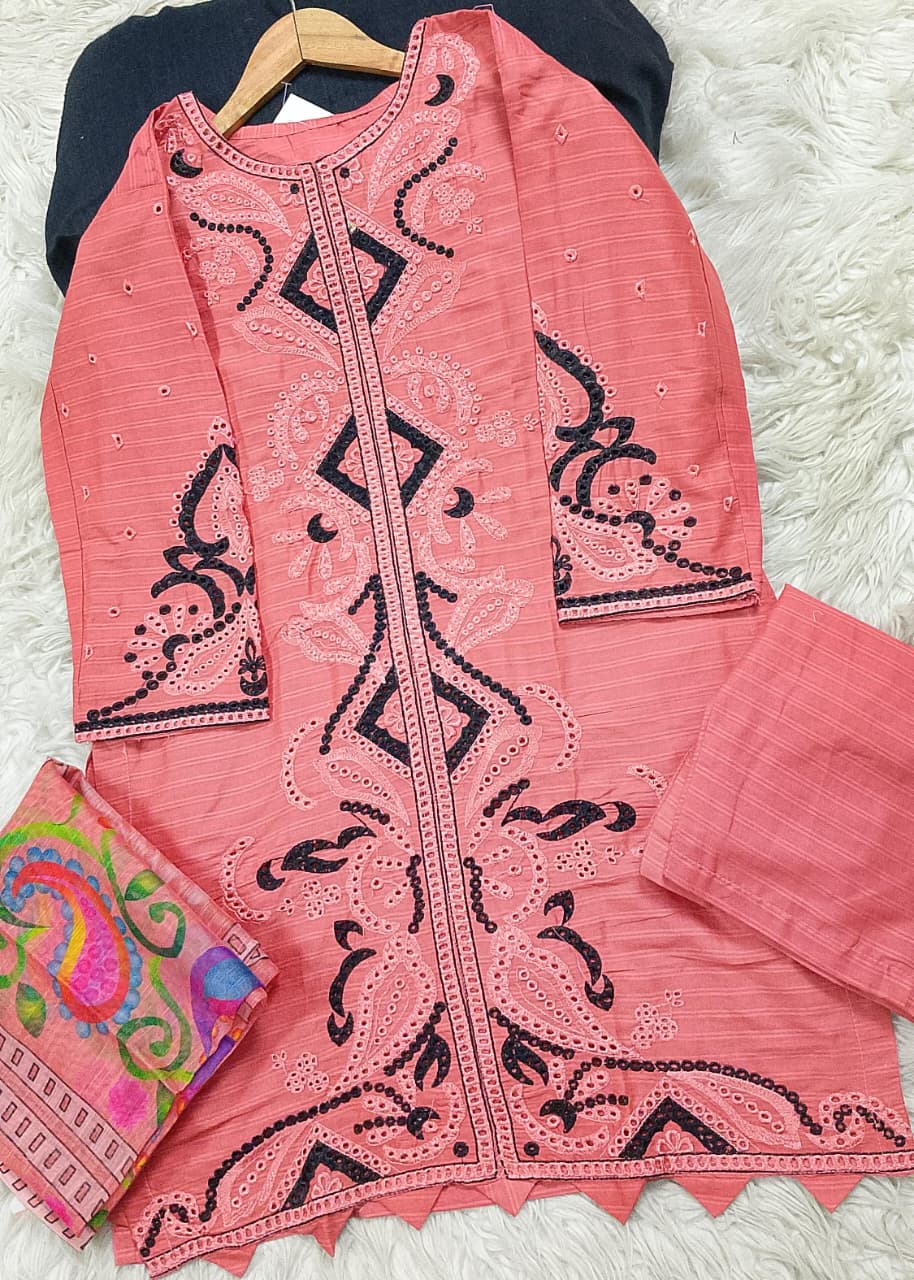 3 PIECE - EMBROIDERED LAWN SUIT