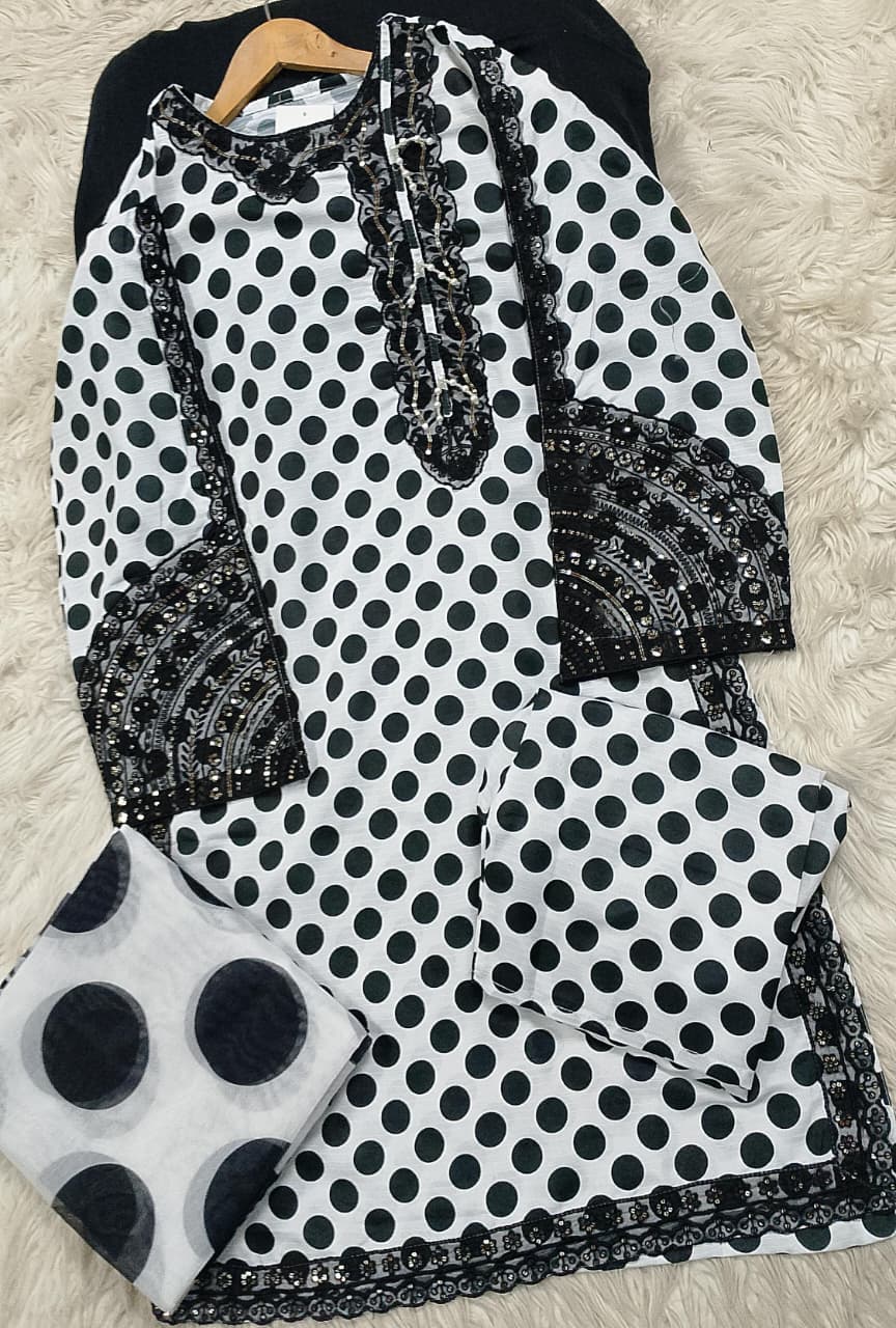 3 PIECE - EMBROIDERED LAWN SUIT