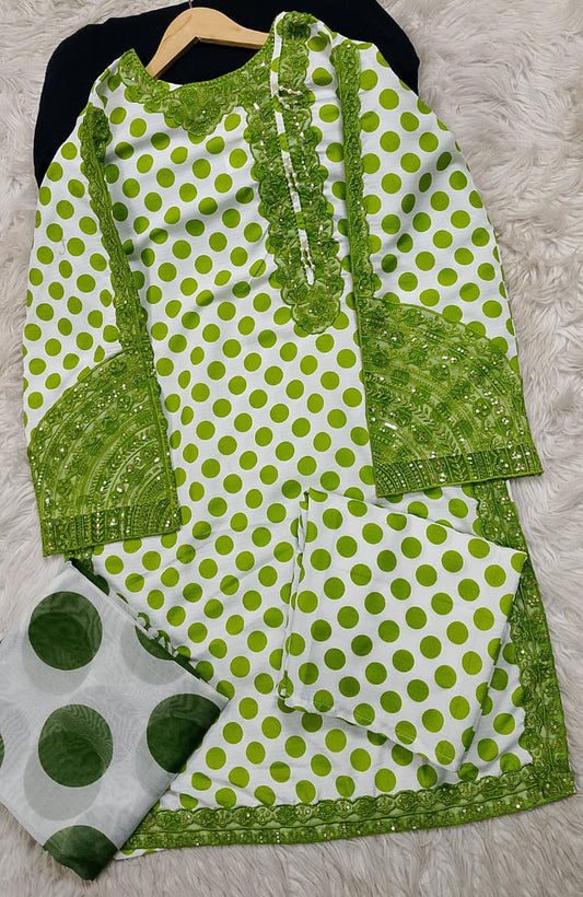 3 PIECE - EMBROIDERED LAWN SUIT