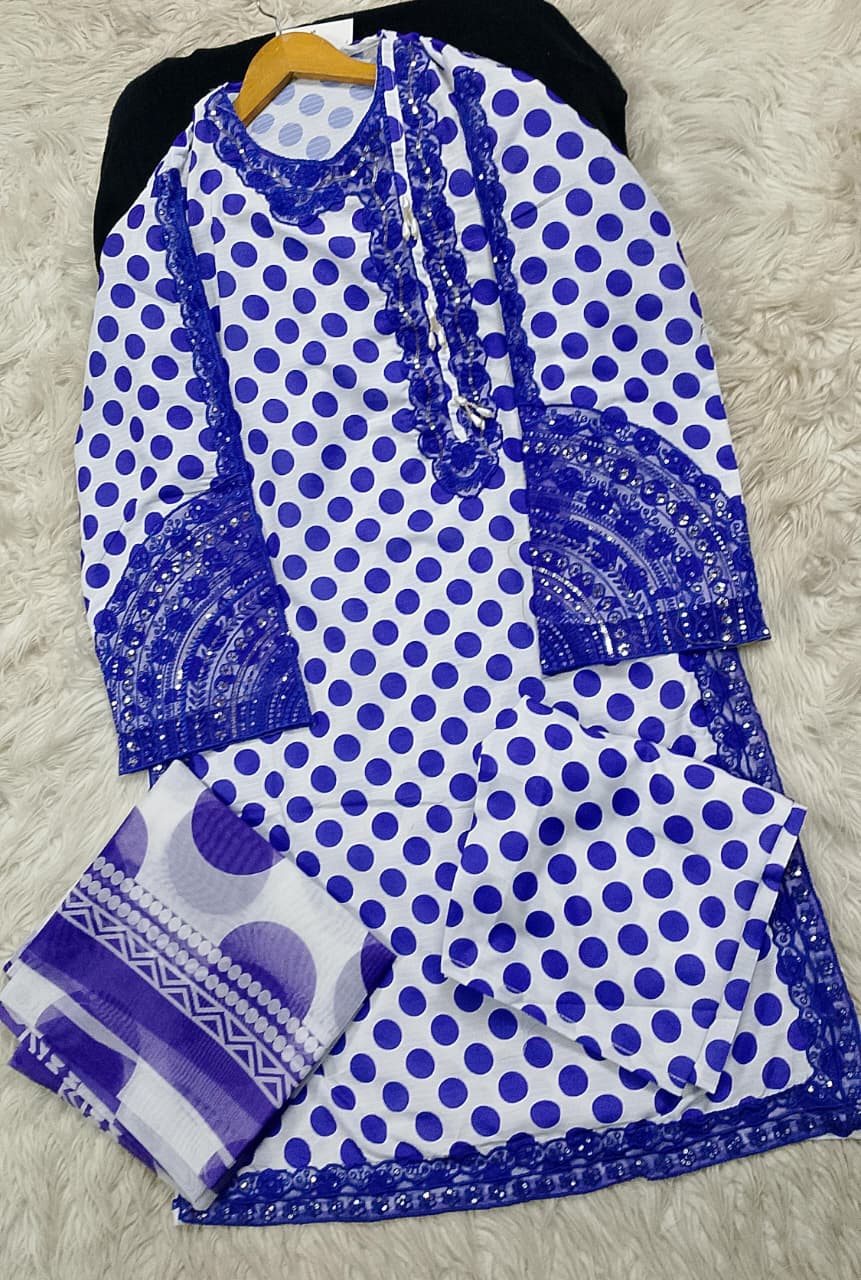 3 PIECE - EMBROIDERED LAWN SUIT