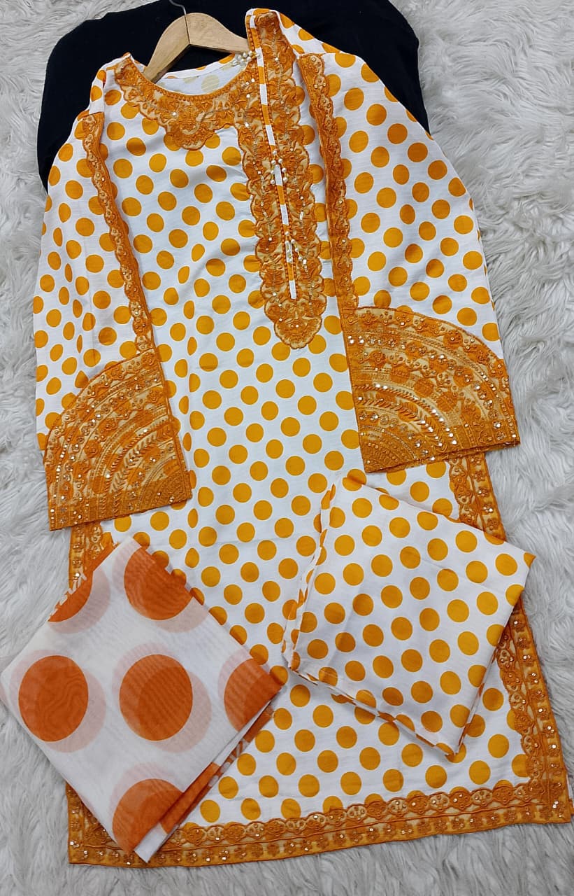 3 PIECE - EMBROIDERED LAWN SUIT
