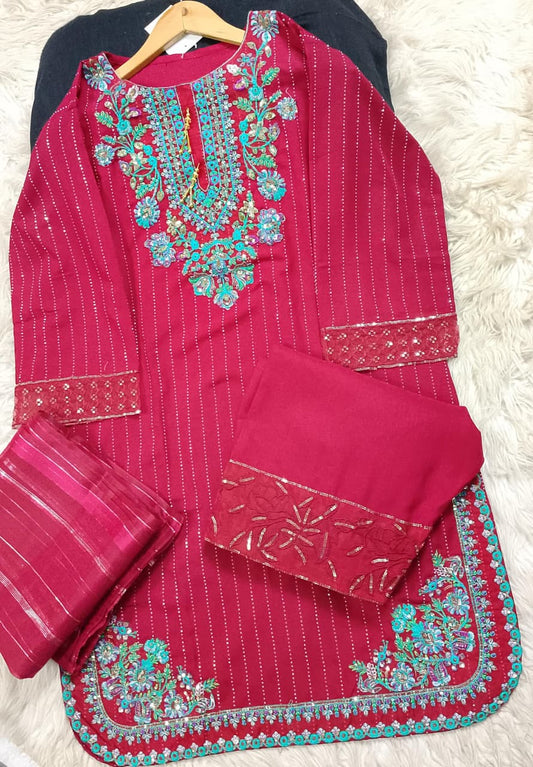 3 PIECE - EMBROIDERED LAWN SUIT